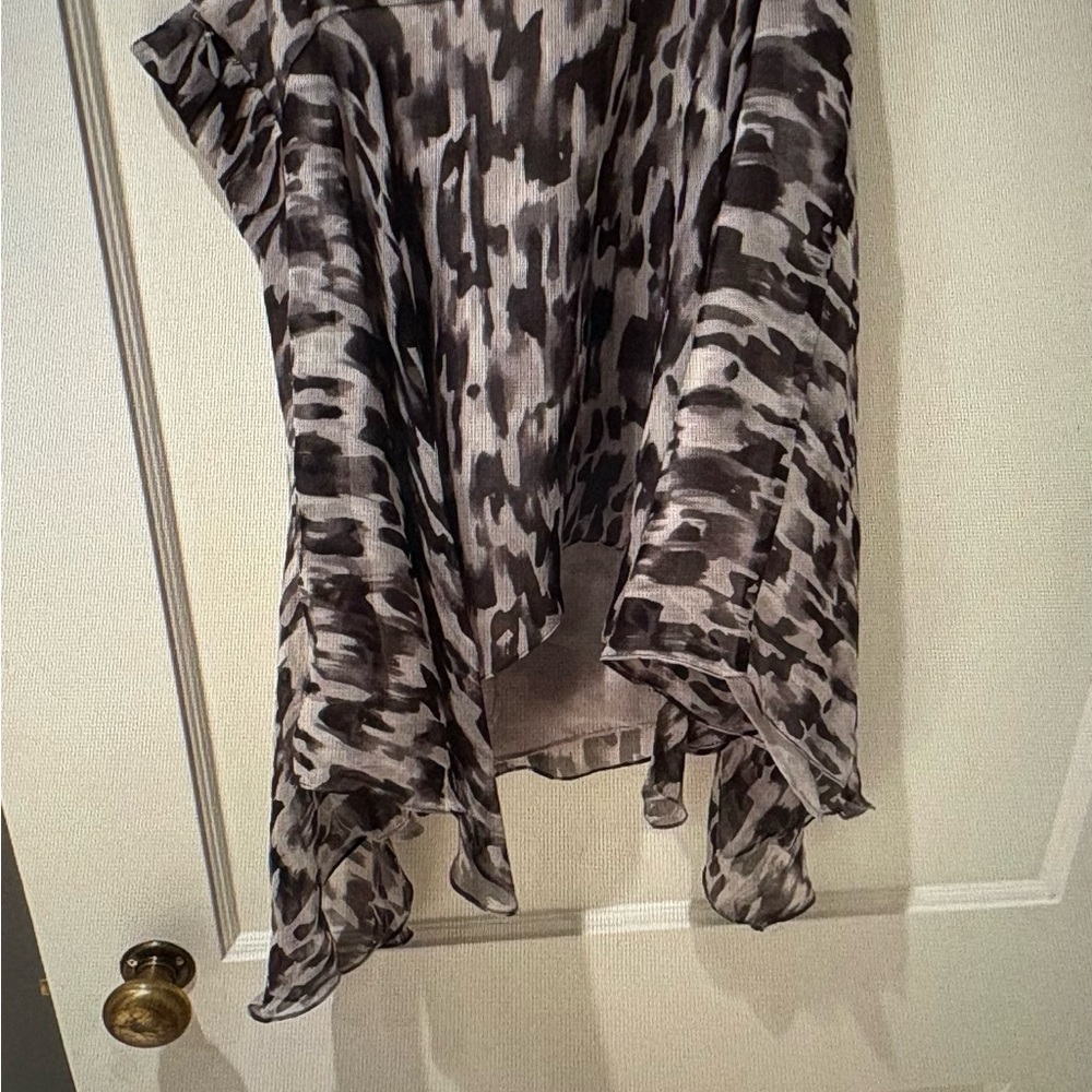BCBGMaxAzria hankerchief cheetah leopard Camisole xs wood beaded rose - Picture 7 of 8